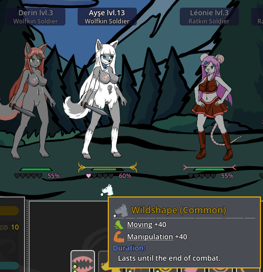 Wolfkin part 2. These monstergirls have a transform ability during combat which turns them dangerously furry.