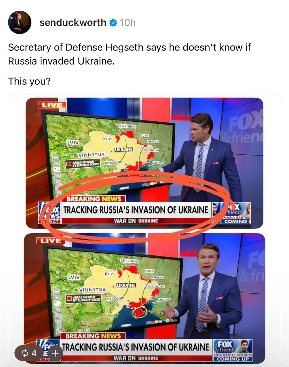 The Secretary of Defense's refusal to accept that Russia invaded Ukraine is indefensible.

Is he still drinking?