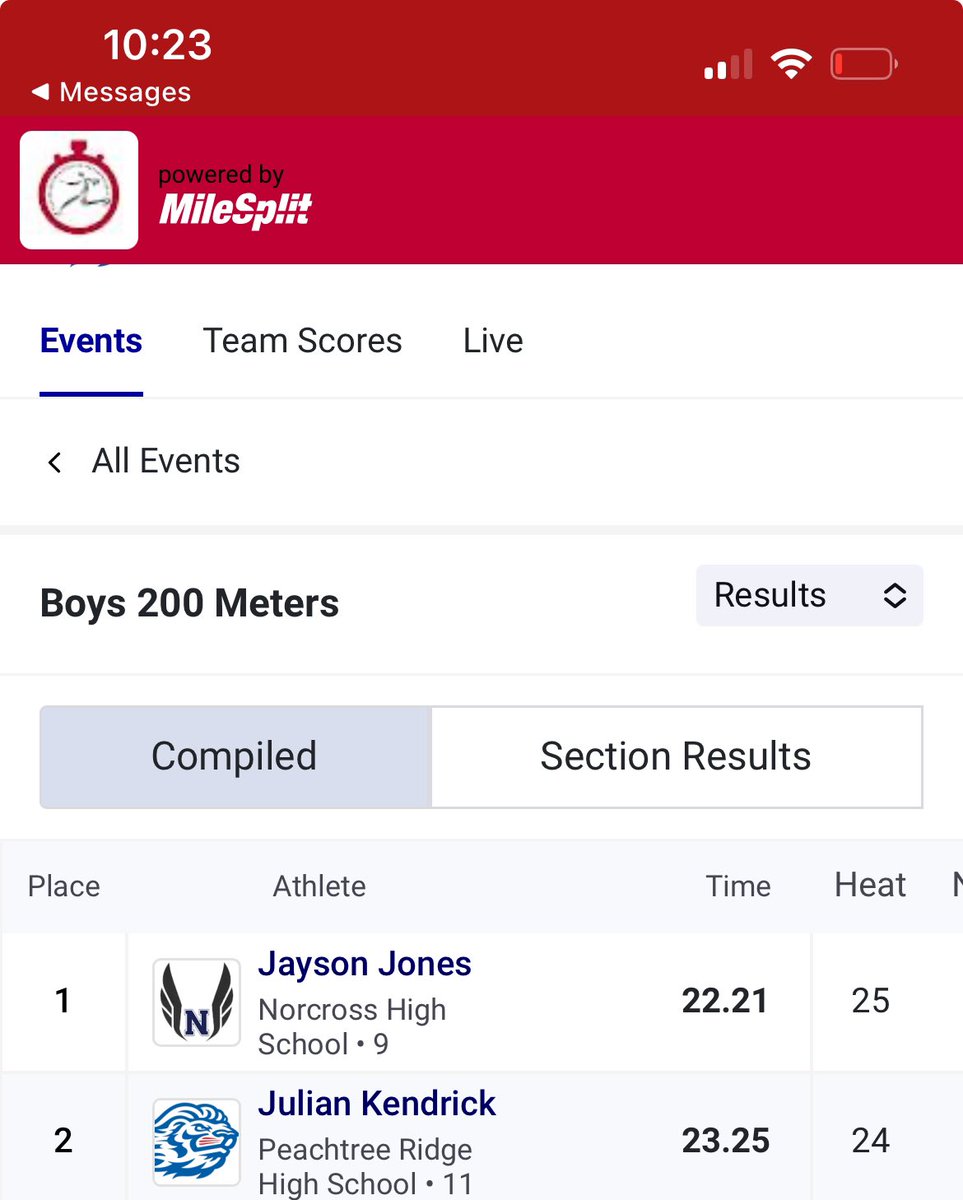 Julian “JB” Kendrick 🗣 (@jbkendrick14) on Twitter photo Times don’t lie 49 , 22 coming sooner than you think 👀 #Dawg <a href="/NCAATrackField/">NCAA Track & Field</a> <a href="/RecruitGeorgia/">Recruit Georgia</a> <a href="/NEGARecruits/">Northeast Georgia Recruits</a> <a href="/GHSnewssports/">GHS Sports News</a> <a href="/SoutheastElite_/">Southeast Elite Prospects</a> <a href="/MohrRecruiting/">Brian Mohr</a> @PrepRedzoneGa <a href="/JohnGarcia_Jr/">John Garcia, Jr.</a> <a href="/klaykoester/">Coach Klay Koester</a> <a href="/Coach_Helmerich/">Matt Helmerich</a> <a href="/PTRFootball/">Peachtree Ridge Football</a> <a href="/MilesAn14531163/">Miles Anderson</a> Times don’t lie 49 , 22 coming sooner than you think 👀 #Dawg <a href="/NCAATrackField/">NCAA Track & Field</a> <a href="/RecruitGeorgia/">Recruit Georgia</a> <a href="/NEGARecruits/">Northeast Georgia Recruits</a> <a href="/GHSnewssports/">GHS Sports News</a> <a href="/SoutheastElite_/">Southeast Elite Prospects</a> <a href="/MohrRecruiting/">Brian Mohr</a> @PrepRedzoneGa <a href="/JohnGarcia_Jr/">John Garcia, Jr.</a> <a href="/klaykoester/">Coach Klay Koester</a> <a href="/Coach_Helmerich/">Matt Helmerich</a> <a href="/PTRFootball/">Peachtree Ridge Football</a> <a href="/MilesAn14531163/">Miles Anderson</a>