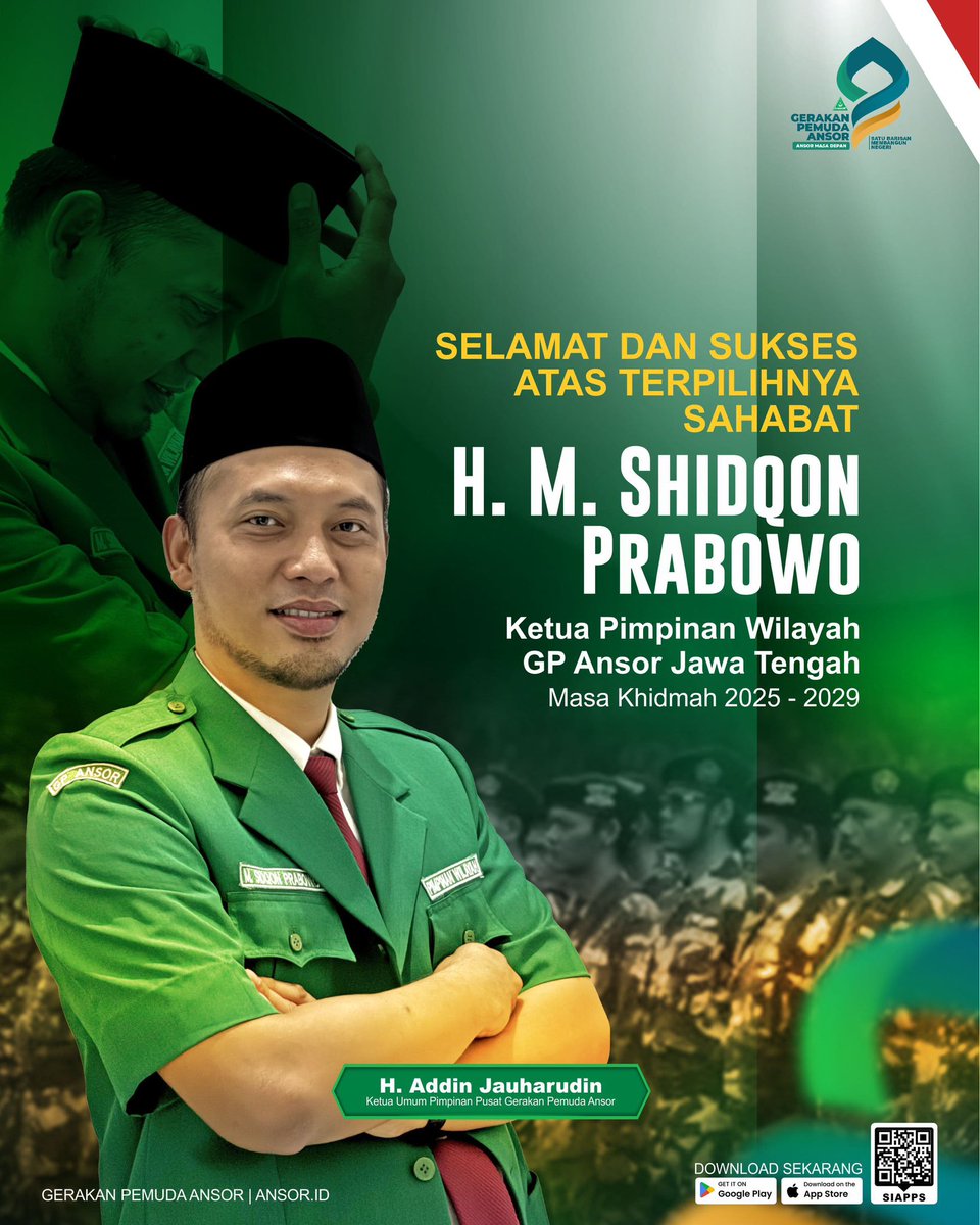 Selamat atas terpilihnya Sahabat H. M. Shidqon Prabowo sebagai Ketua Pimpinan Wilayah GP Ansor Jawa Tengah 2025-2029.

——
Download Aplikasi SIAPPS - Sahabat Indonesia

#ansorbanser #jawatengah