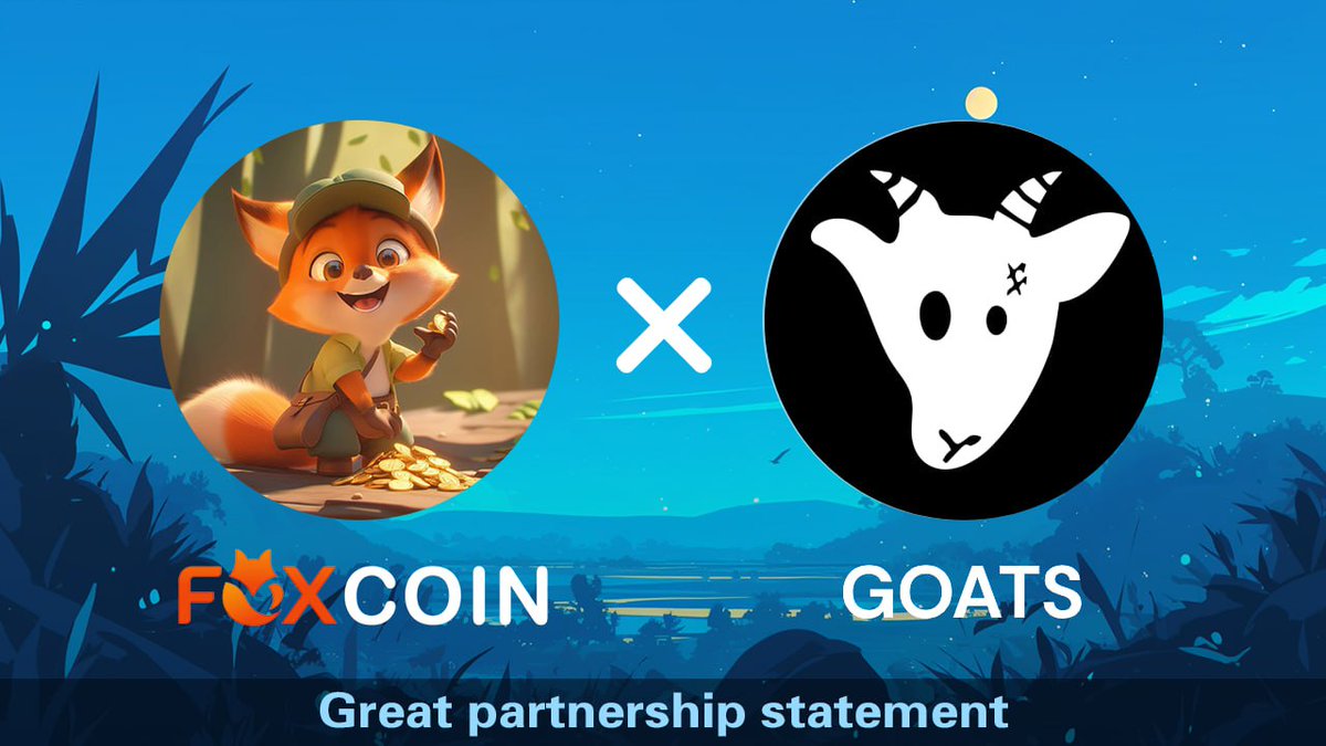FoxCoin x <a href="/GOATS_immortal/">GOATS 🐐</a> Partnership Announcement！！

We’re excited to announce our partnership with GOATS, the first AI-powered Prediction Market &amp; Game Platform on the TON ecosystem! 🚀

This collaboration opens new opportunities for gaming and prediction enthusiasts,