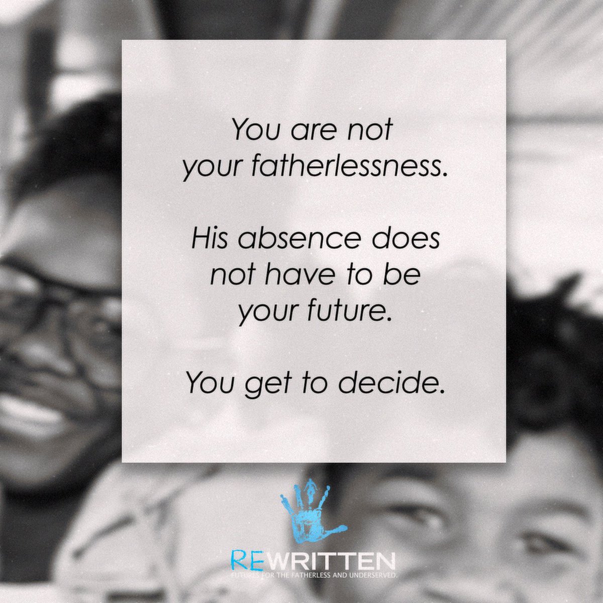 _ReWritten's tweet photo. Having a mother and father in the home is the single biggest indicator for success in a child’s life. All the more reason we work so hard to teach the young people we serve that they are not their fatherlessness and that the families they will have one day never have to know what a fatherless home is, if the despair of their father’s absence ends with them. They get to decide. And, we get to equip them and let them know that they have a choice, as hard it is to make, to end the destructive cycle of fatherlessness. 
#fatherless #fatherlessness #hope #choice #mentorship #fatherhood #futuresforthefatherless