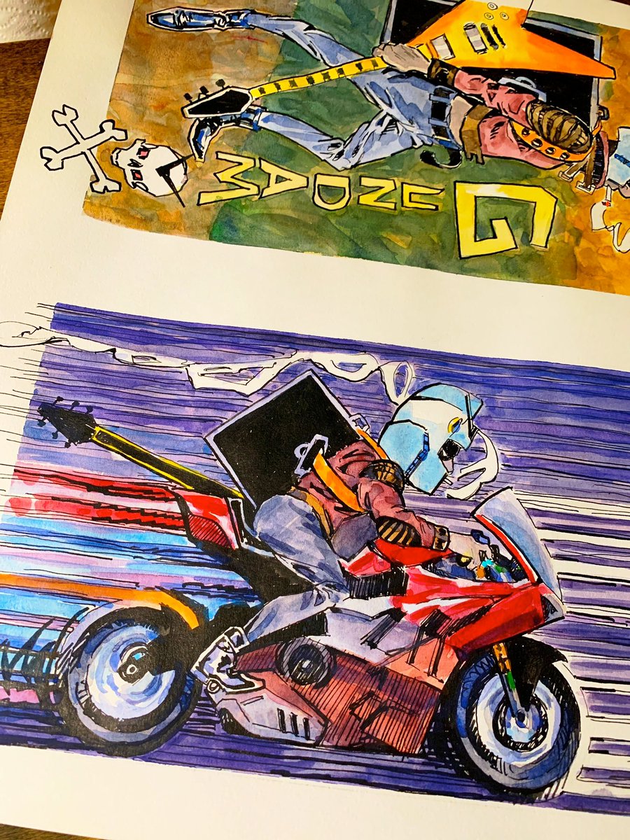 <a href="/GundamIsHere/">itsagundam</a> <a href="/YourPalAnus/">Nyanus</a> #gundoart here's one of gundam on a bike