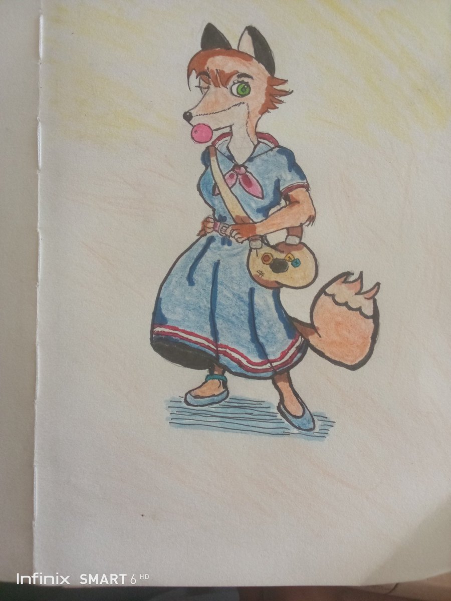 KimboLaurel's tweet image. This is my #dtiys on Fox girl from the @F0XnR0LL . #furryarts #foxpopvli