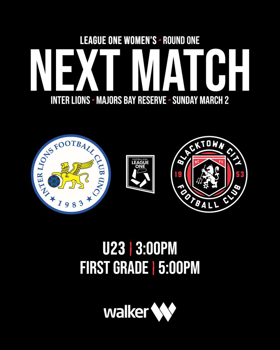 𝑾𝒆𝒆𝒌𝒆𝒏𝒅 𝒇𝒊𝒙𝒕𝒖𝒓𝒆𝒔…

Our Men welcome APIA Leichhardt to Landen Stadium this Sunday.

It’s Round One for our Women as they travel to Majors Bay Reserve against Inter Lions. 

#YourTownYourTeam