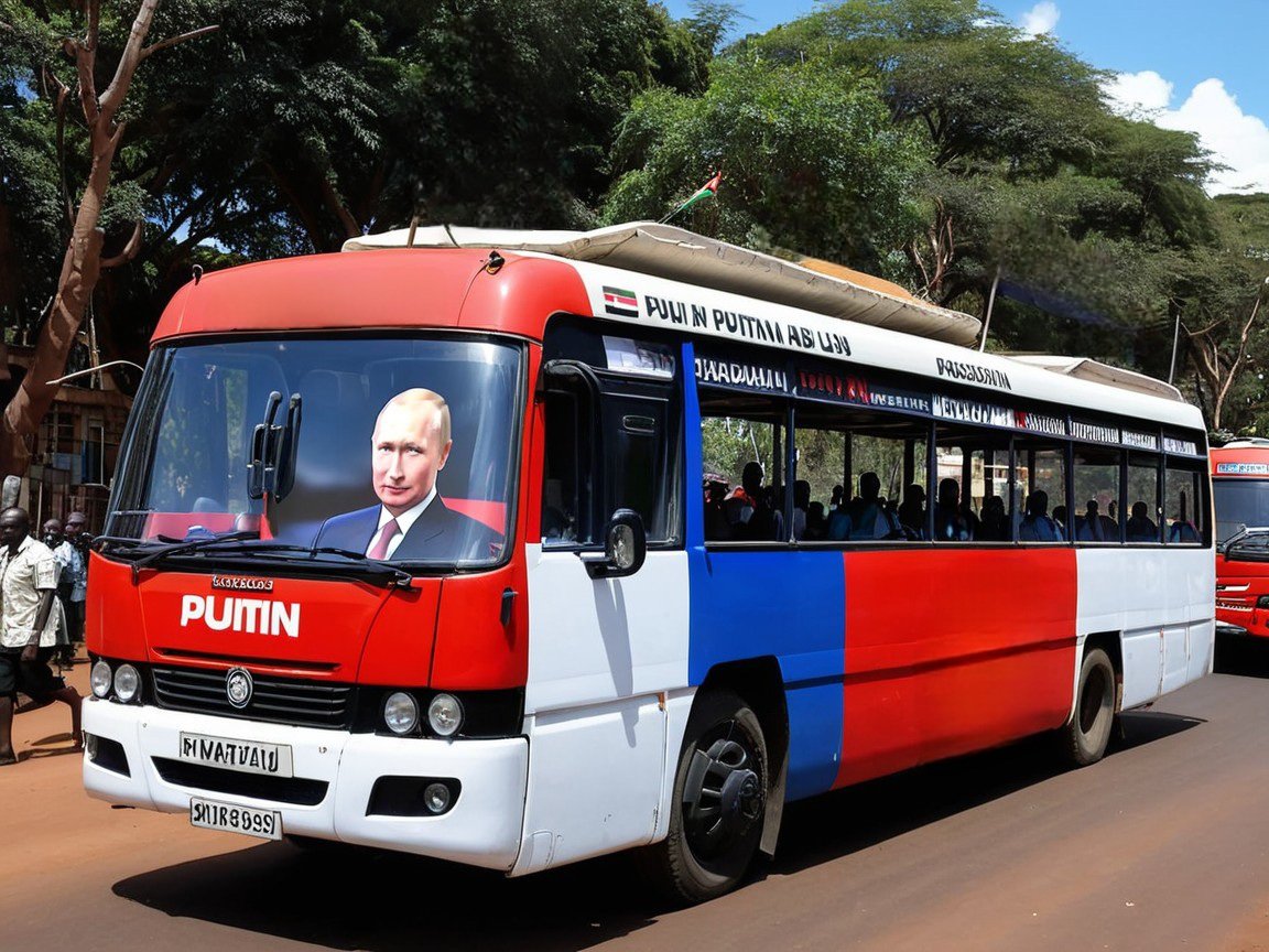 russembkenya's tweet photo. Matatus in Kenya are not just a means of public transport but a blend of art, music and design with daily experience. It's a unique cultural phenomenon. 
⚡ Send us the pictures of your favorite ones! 
We wish we could find some Russian-style buses 🐻 https://t.co/gHeYGIA02G