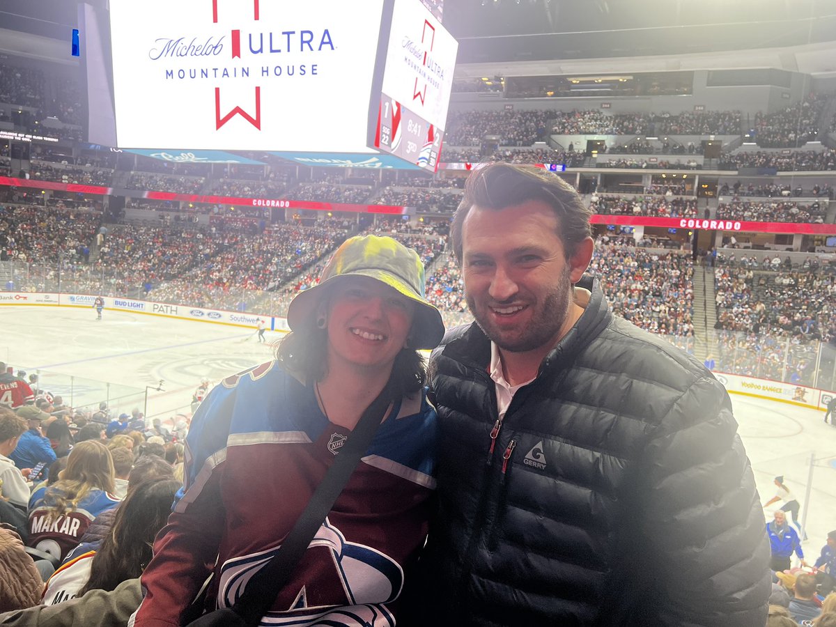 At the Avs game with my sis!