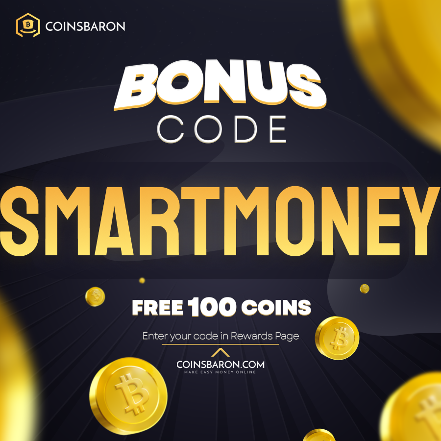 CODE DROP🔥

We have a small surprise for you. 100 coins for the first 100 people!💯

What to do to get it? 🎯

Just two steps:
1️⃣ Go to the website and register through this link -> coinsbaron.com
2️⃣ In the rewards tab, enter the code: „SMARTMONEY”

Enjoy! 🎁