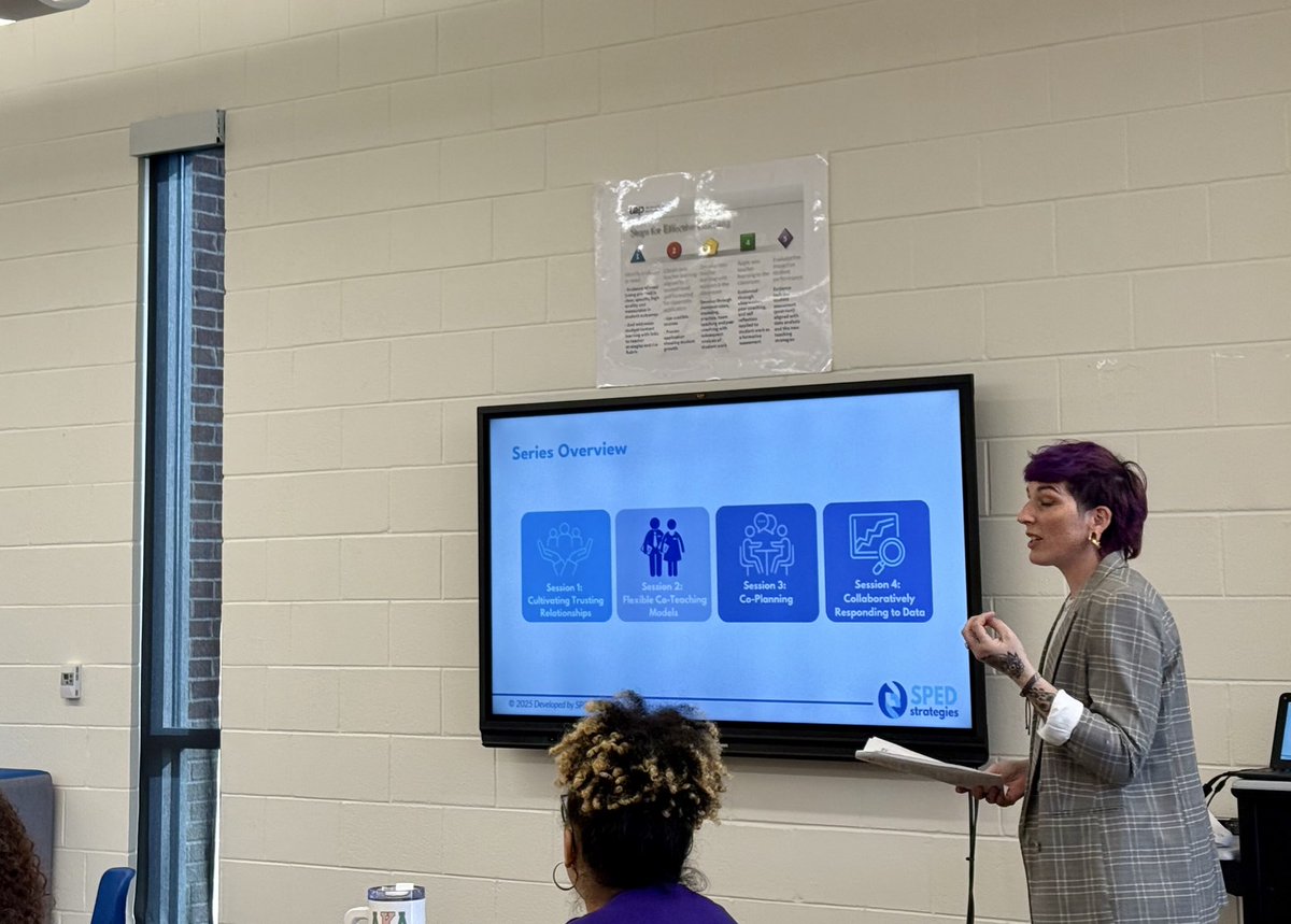 SJBPPSESS's tweet image. Yesterday, our ESS department hosted monthly Community of Practice. Teachers are participating in a series of professional learning focused on improving co-teaching and inclusive practices. 💚💛@SJBPS118