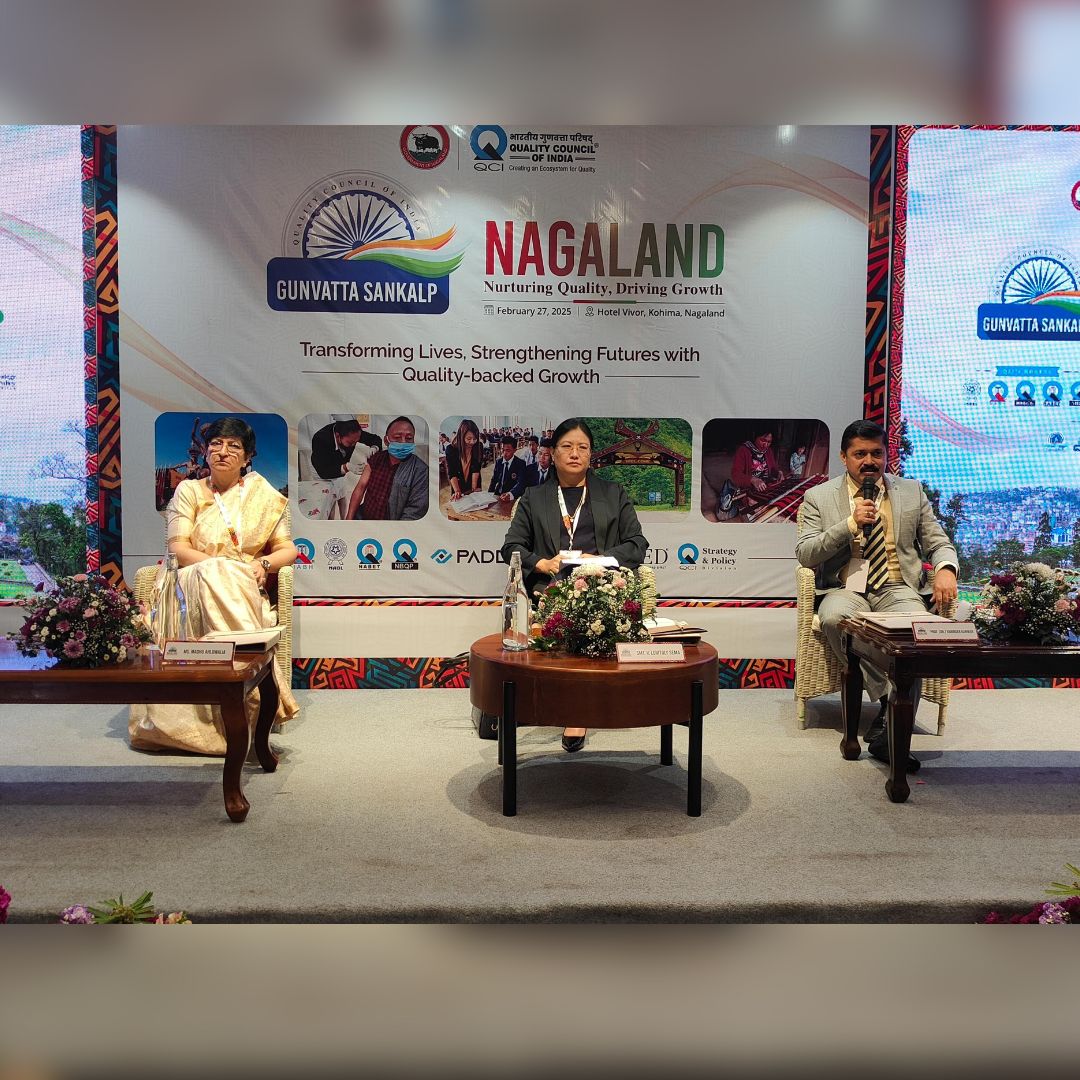 Education and Skilling – Transforming Learning Ecosystems for a Future-Ready and Skilled Nagaland

Moderated by Shri Varinder Kanwar, CEO, NABET, QCI, the session featured insights from Smt. V. Lovitoly Sema, Director, Higher Education, Govt. of Nagaland, and Ms. Madhu Ahluwalia,