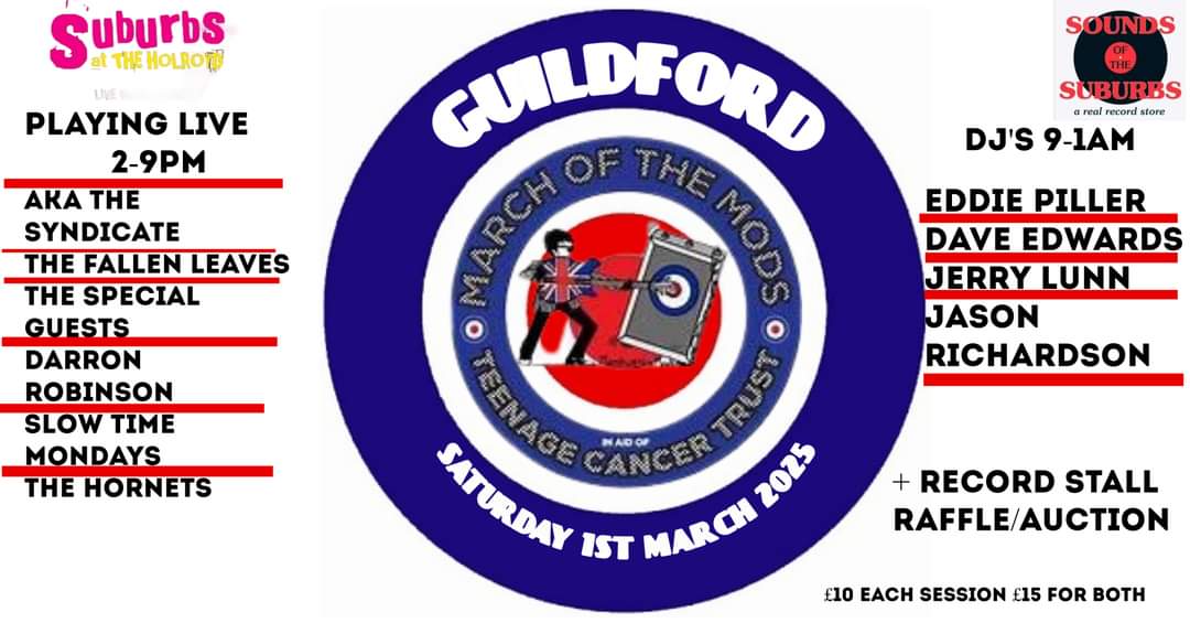 Sounds Ofthe Suburbs (@soundssuburbs) on Twitter photo This Saturday, 6 bands, 4 DJs ,record stall, auction, raffle
All proceeds to <a href="/TeenageCancer/">Teenage Cancer Trust</a> trust
The Holroyd in Guildford This Saturday, 6 bands, 4 DJs ,record stall, auction, raffle
All proceeds to <a href="/TeenageCancer/">Teenage Cancer Trust</a> trust
The Holroyd in Guildford
