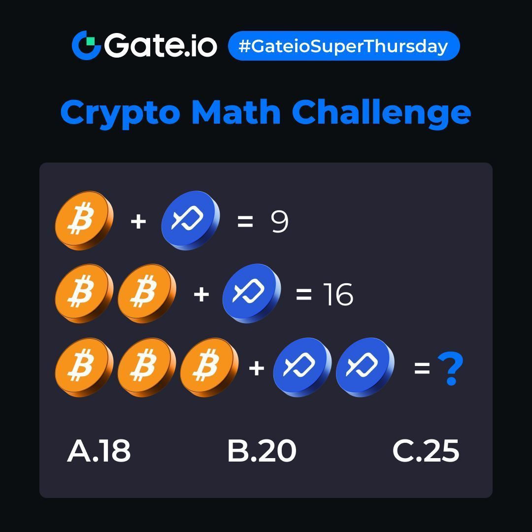 #GateioSuperThursday: Crypto Math Challenge!

💵 500 lucky users with the correct answer will share $5,000 $BLUE 

1️⃣ Follow @gate_io and <a href="/bluefinapp/">Bluefin</a>
2️⃣ Like + RT + Tag 3 friends
3️⃣ Join the game: gleam.io/weNXr/gateiosu…

End at 15:59, Mar 2 (UTC)