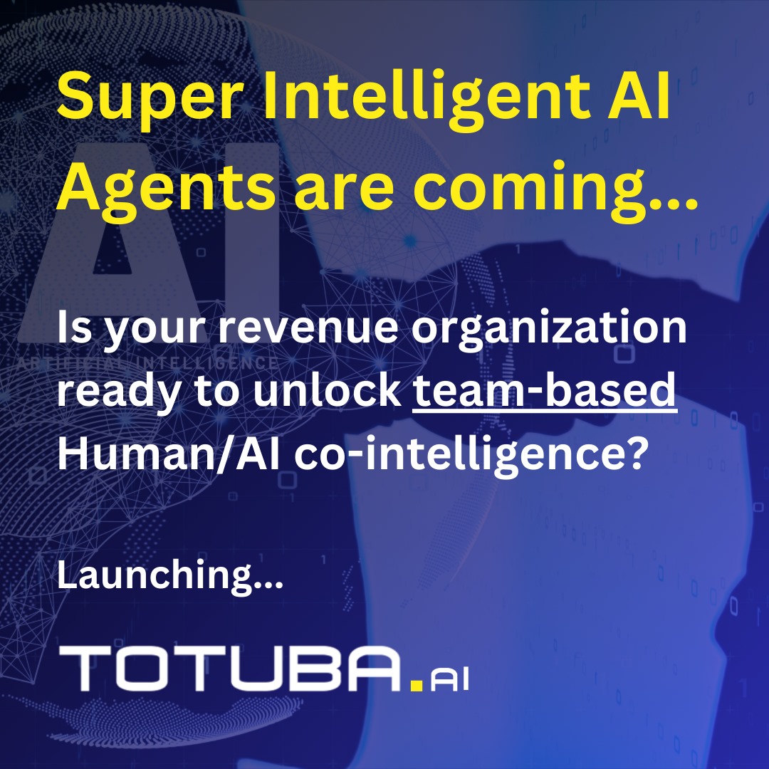 m_adick's tweet photo. 😮 Teaser...

🧠 Super Intelligent AI Agents are coming. 

📈 Is your revenue organization ready to unlock team-based Human/AI co-intelligence?

🚀 We are launching https://t.co/ToNjlfKysT. 

Stay tuned for more.

#ai #sales #teamwork #humanaicollaboration #totuba #animis #gtm https://t.co/bxthLxovNM