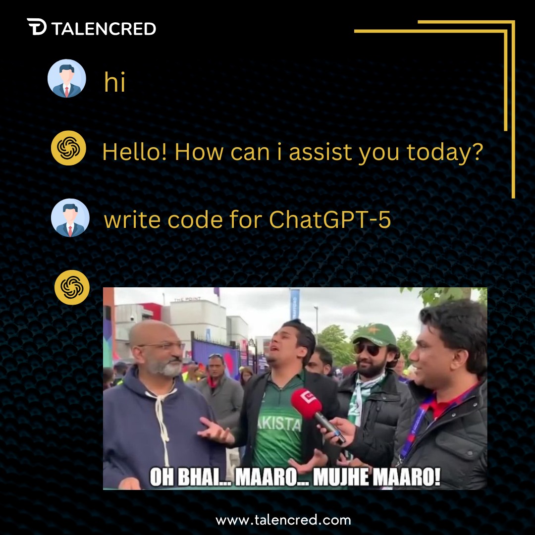 When clients think building ChatGPT-5 is a weekend task! 

At Talencred, we connect you with top tech talent—so you get the right experts without the hassle. Need AI developers? We’ve got you covered!

talencred.com 

#Talencred #AIDevelopment #TechTalent #ChatGPT