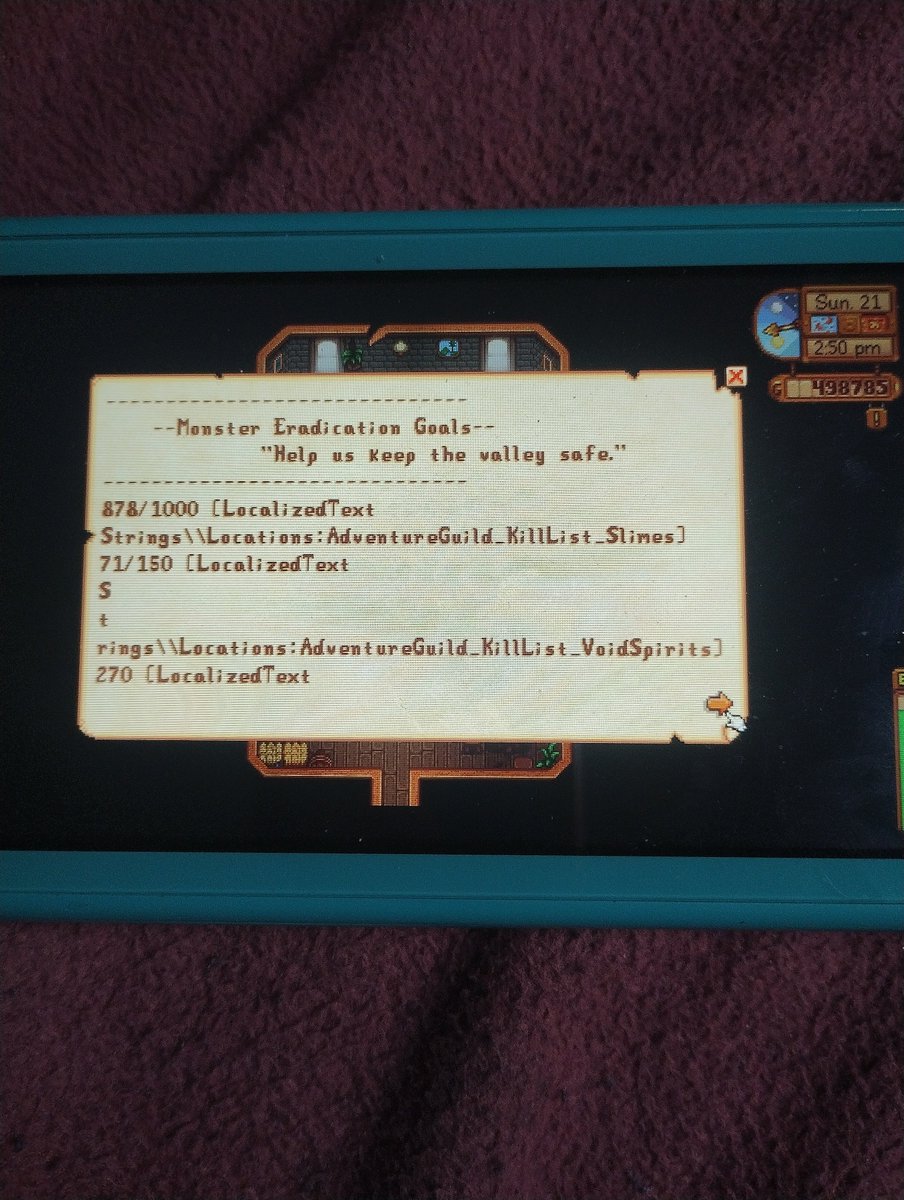 shayhammowolf's tweet photo. @ConcernedApe ITS BROKEN HELP https://t.co/fVuokjkLPb