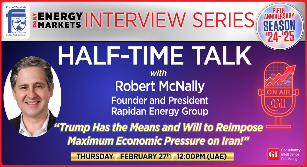 "An easing of US sanctions on Russian oil won’t significantly impact global volumes or price, except for a narrowing of the Urals-Brent spread." - <a href="/Bob_McNally/">Bob McNally</a>, Founder and President of <a href="/RapidanEnergy/">Rapidan Energy Group</a>  

Click here to access full interview: youtube.com/watch?v=ez6Jnb…