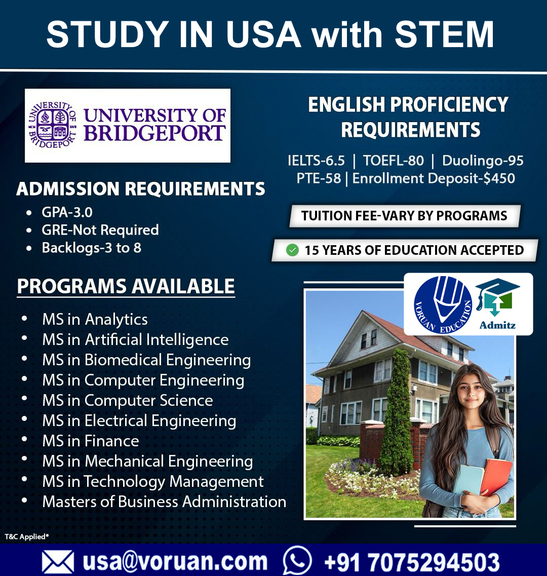 admitz_overseas's tweet image. 📌 Study in USA with STEM Programs 🇺🇸
✅ No GRE Required
✅ 15 Years of Education Accepted
Apply Now!
#StudyInUSA #STEMPrograms #HigherEducation #VoruanEducation #StudyAbroadJourney