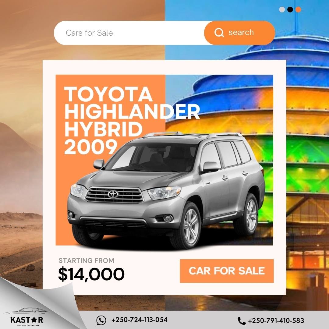 Kastarauto's tweet photo. For Sale: 2009 Toyota Highlander Hybrid 🔹 

Efficient, reliable, and built for comfort. A perfect choice for those seeking performance with fuel economy. Contact us for more details. 

#KastarAuto #ToyotaHighlander #hybridsuv #kigalirwanda #kigaliupdates https://t.co/xi1IUbkd7n