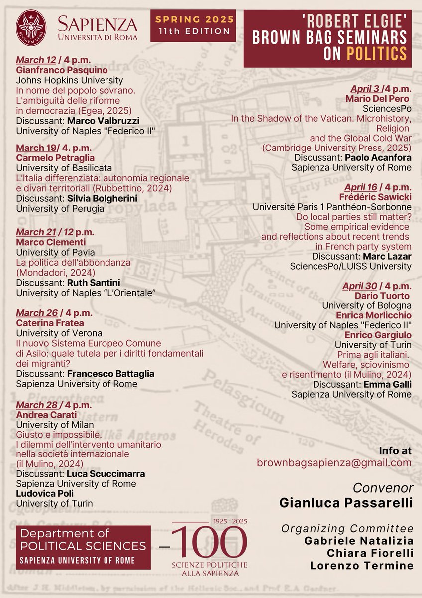 'Robert Elgie' Brown Bag Seminars Sapienza tweet media