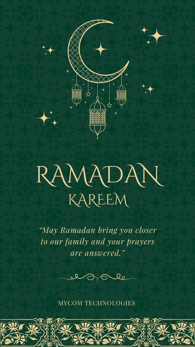 MycomTech's tweet image. "May the blessings of Ramadan fill your life with happiness, success, and prosperity. Ramadan Kareem from Team MYCOM TECH!" #Dubai #ramadankareem #Ramadan2025