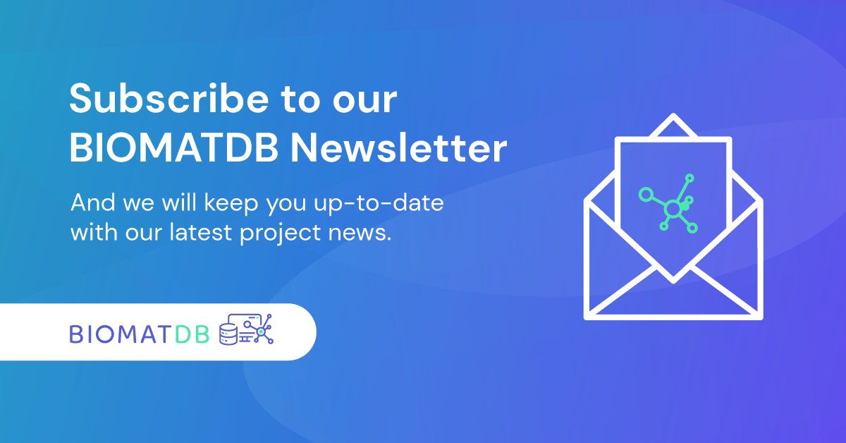 We just published the latest edition of our BIOMATDB Newsletter! Check it out to not miss some important announcements as we approach the project's end:
mailchi.mp/8a124cccfa99/b… 

#biomaterials #database #marketplace #medicaldevices