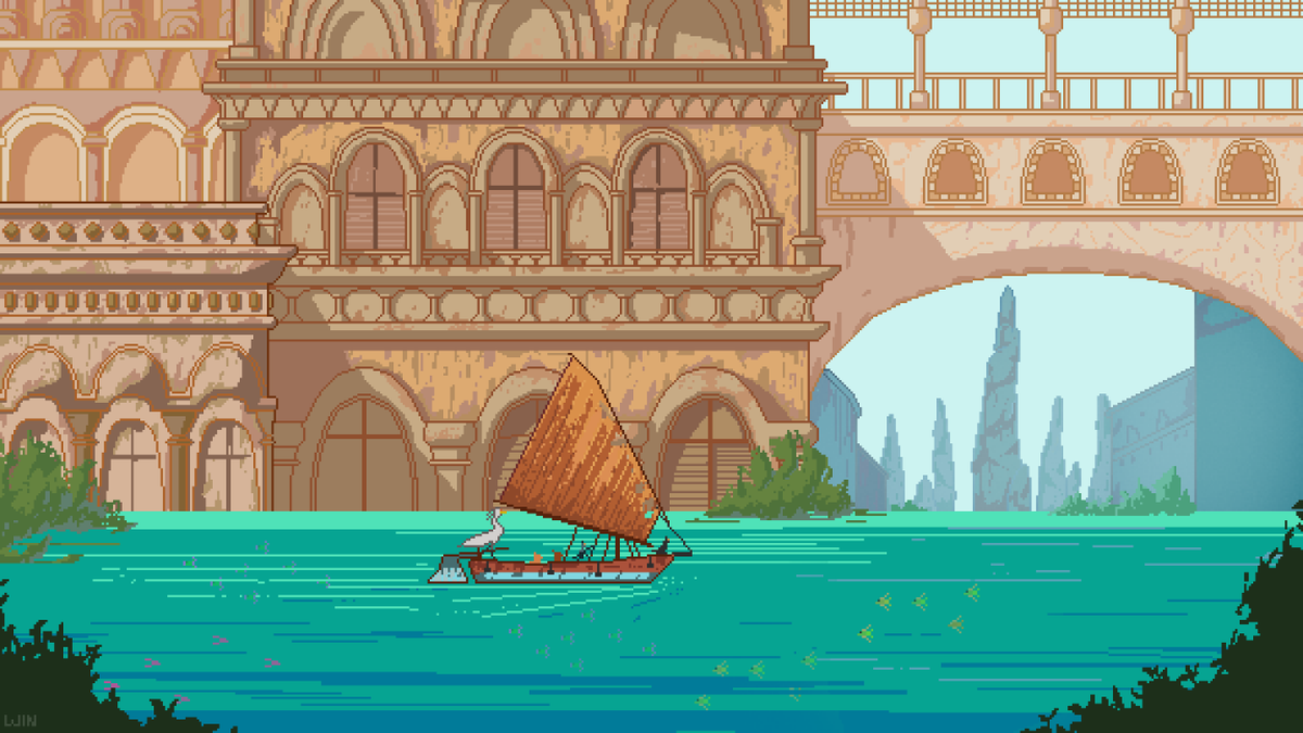 PajunarErwin's tweet photo. I’d recommend this movie to you all. It’s called The Flow, and it tells the story of animals trying to build trust and survive despite their differences.  

#pixelartist #pixel #art #artist #illustraion #FLOW #timelapse https://t.co/HCLXy9D3Sj