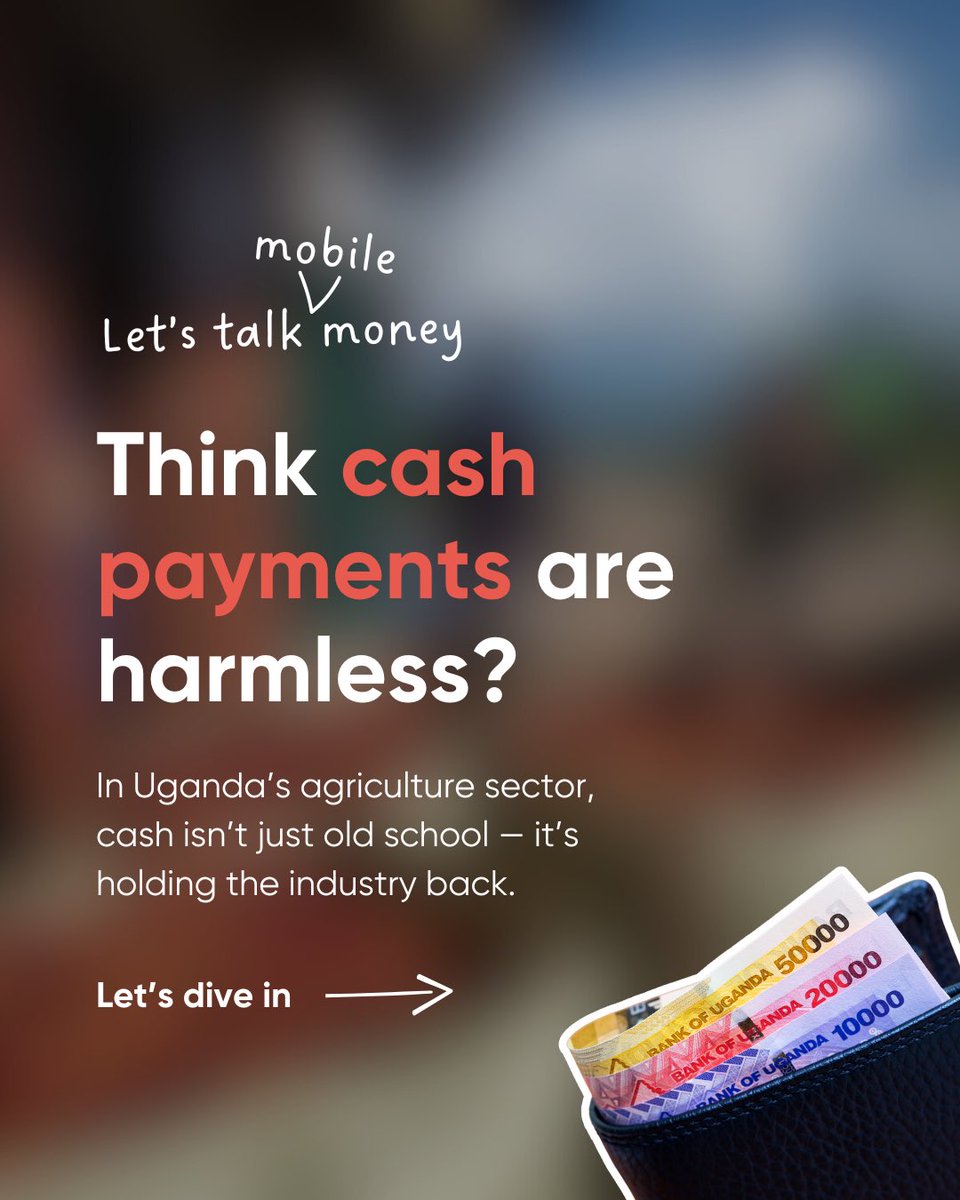 Emata (@emata_ug) on Twitter photo Cash payments are holding Uganda’s agriculture back. Farmers lose money to middlemen.
Agri companies deal with fraud and theft. It’s messy, outdated, and unfair.
That’s why we’ve partnered with FlexiPay (<a href="/stanbicug/">Stanbic Bank Uganda</a>) & <a href="/mtnug/">MTN Uganda</a> to bring digital payments to the agri sector.
🧵👇 Cash payments are holding Uganda’s agriculture back. Farmers lose money to middlemen.
Agri companies deal with fraud and theft. It’s messy, outdated, and unfair.
That’s why we’ve partnered with FlexiPay (<a href="/stanbicug/">Stanbic Bank Uganda</a>) & <a href="/mtnug/">MTN Uganda</a> to bring digital payments to the agri sector.
🧵👇