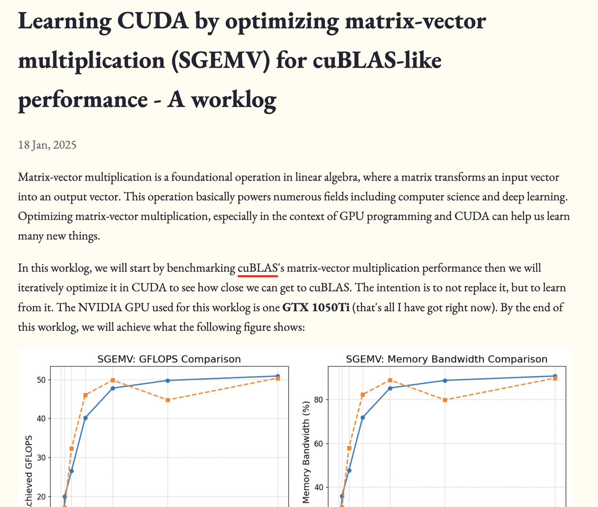 mrsiipa's tweet image. there has been an influx of followers so i'm just putting it out here. i have been going deeper into CUDA recently and i have written two very detailed worklogs 1) optimizing softmax and 2) optimizing sgemv in CUDA
enjoy!
