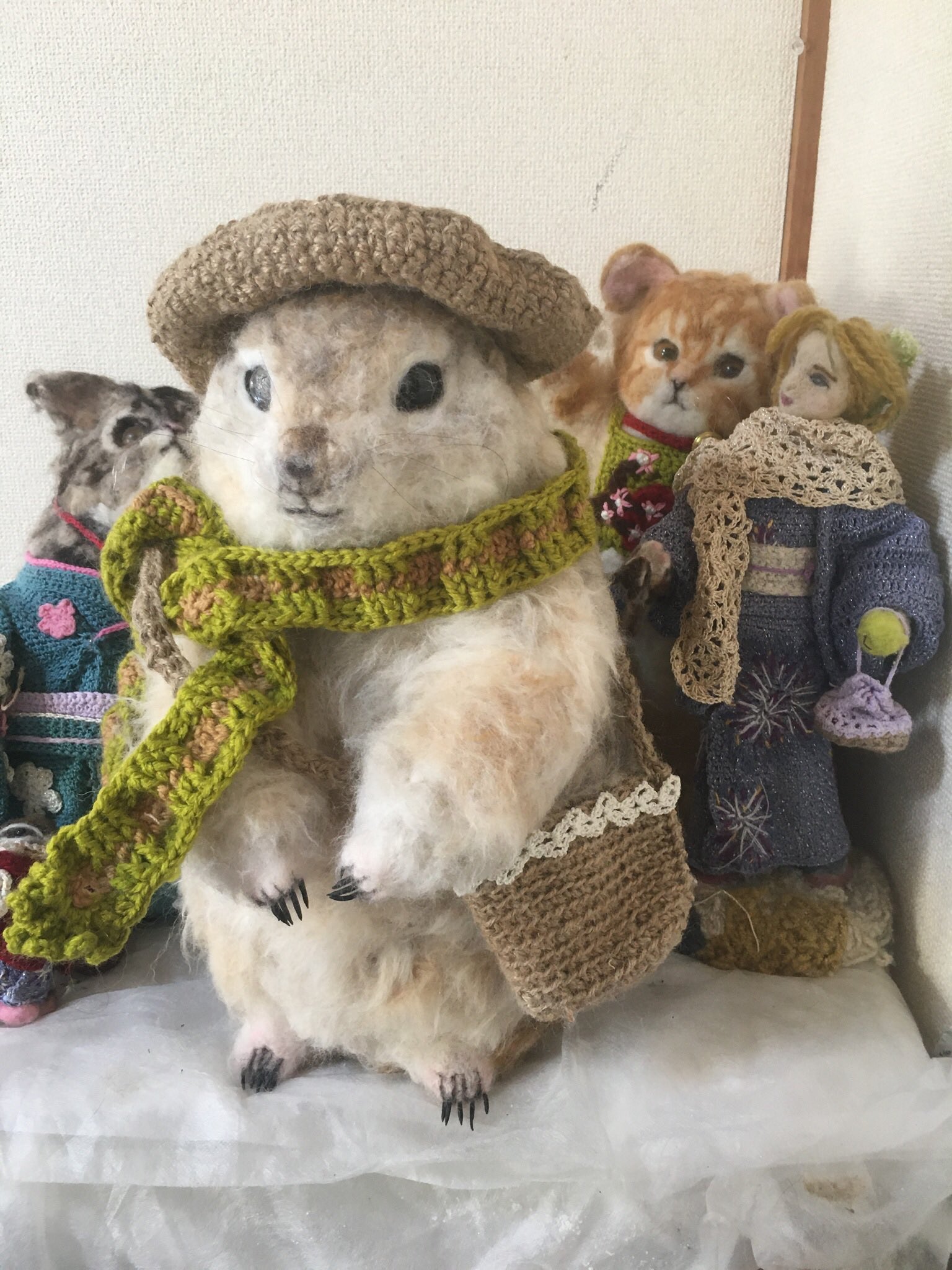 オーダーメイド】【Mサイズ】羊毛フェルト うさぎ ペット うちの