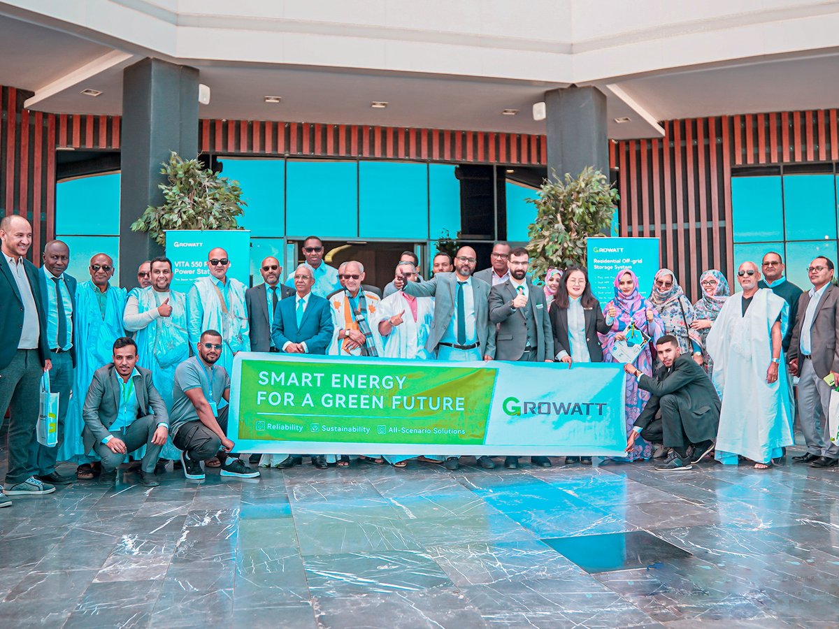 GrowattInverter's tweet image. Growatt showcased #RenewableSolutions at our Mauritania Roadshow. Attendees explored #Hybrid and #OffGridSolar systems, including WIT series inverters and SPF ES PLUS solutions. Thank you all for joining. Subscribe to stay updated on our upcoming events: bit.ly/growattnewslet…