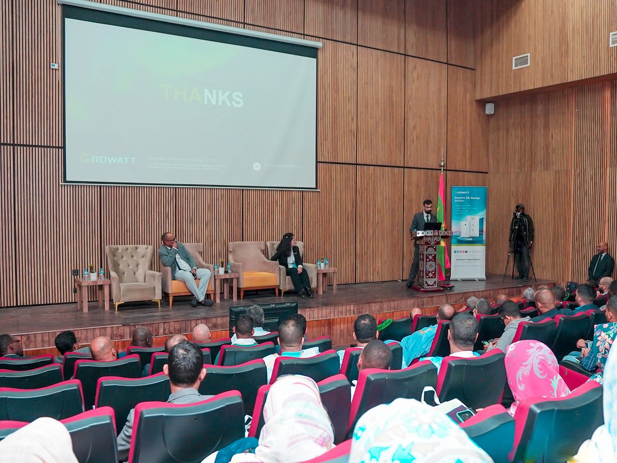 GrowattInverter's tweet image. Growatt showcased #RenewableSolutions at our Mauritania Roadshow. Attendees explored #Hybrid and #OffGridSolar systems, including WIT series inverters and SPF ES PLUS solutions. Thank you all for joining. Subscribe to stay updated on our upcoming events: bit.ly/growattnewslet…