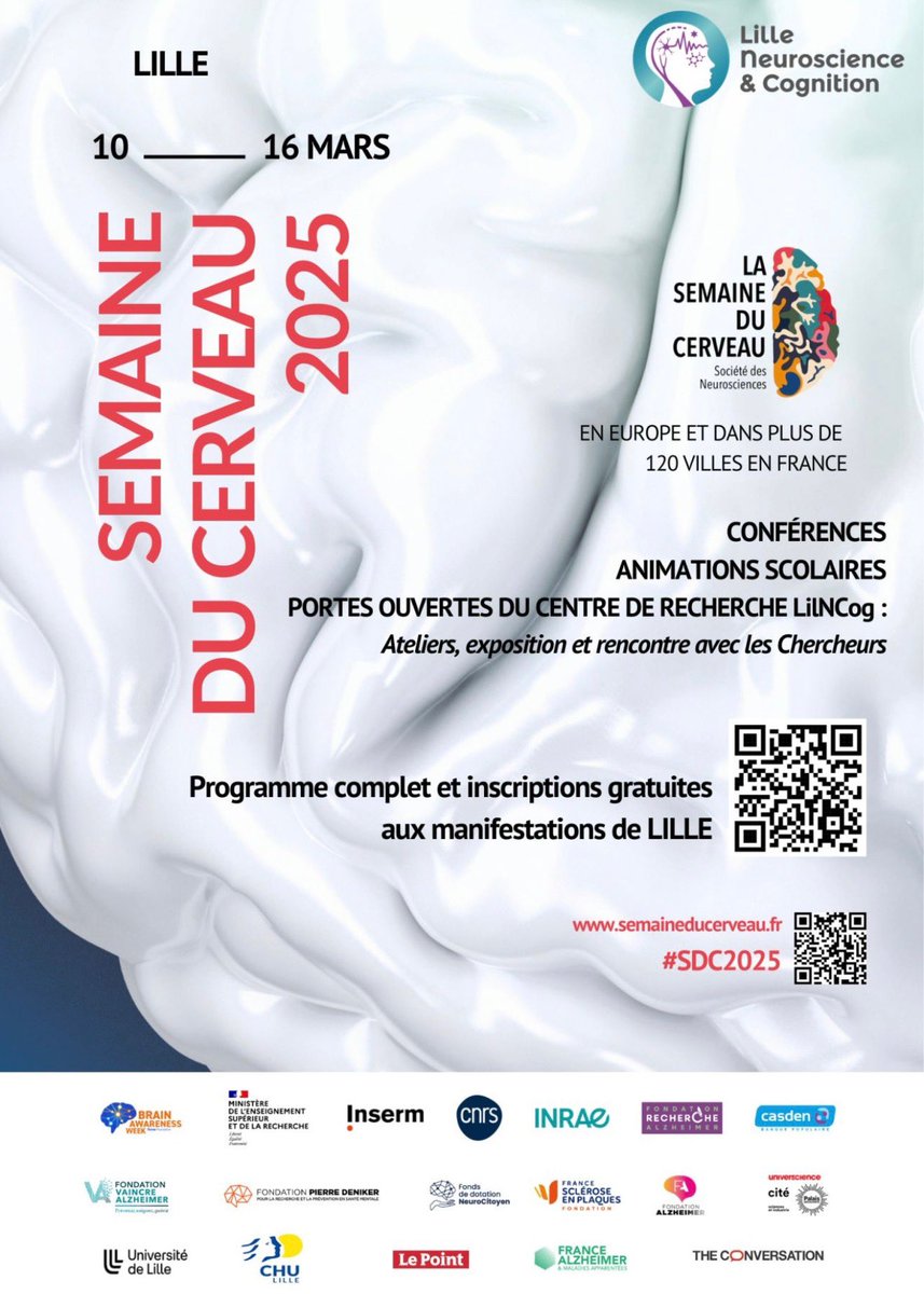 Lille Neuroscience & Cognition (@cognitionlille) on Twitter photo Semaine du Cerveau 🧠 du 10 au 16 mars, les laboratoires de neurosciences <a href="/RechercheUlille/">Recherche - Université de Lille</a> <a href="/CHU_Lille/">CHU de Lille</a> <a href="/Inserm/">Inserm</a> <a href="/CNRS/">CNRS 🌍</a> vous proposent ateliers et conférences Semaine du Cerveau 🧠 du 10 au 16 mars, les laboratoires de neurosciences <a href="/RechercheUlille/">Recherche - Université de Lille</a> <a href="/CHU_Lille/">CHU de Lille</a> <a href="/Inserm/">Inserm</a> <a href="/CNRS/">CNRS 🌍</a> vous proposent ateliers et conférences