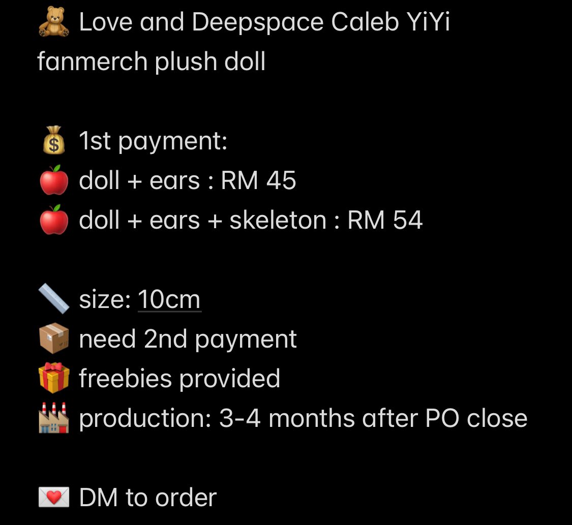 [HELP RT/MY🇲🇾GO] #pasaranimeMY

🧸 Love and Deepspace Caleb YiYi fanmerch plush doll

🛒 details &amp; price: see pic no. 4
📦 need 2nd payment
🎁 freebies provided
⏰ close: at end of thread
💌 DM to order

help rt tysm <a href="/pasaranimeMY/">#pasaranimeMY 🇲🇾</a> #pasaranime #LoveandDeepspace #恋与深空 #恋と深空