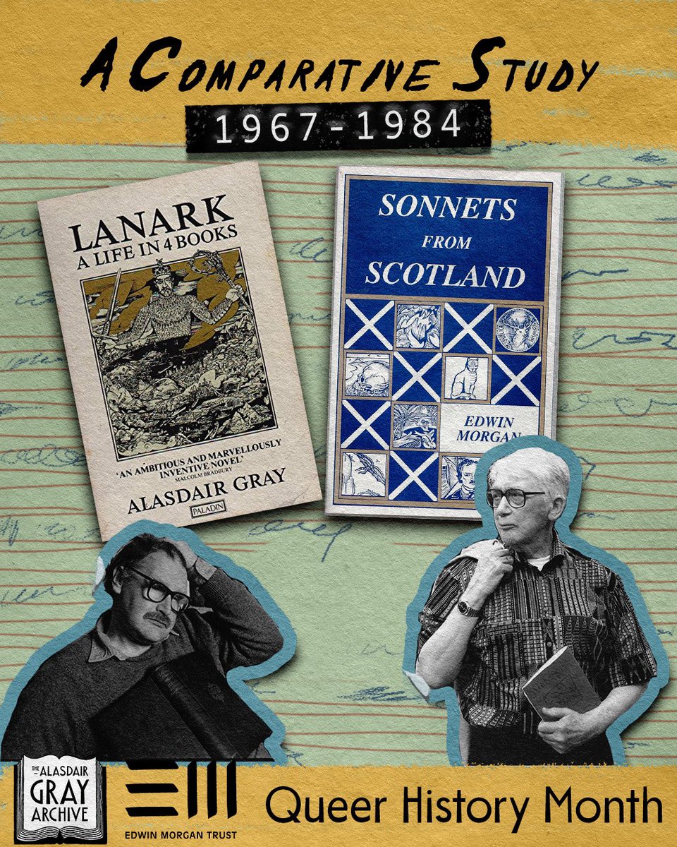 The Alasdair Gray Archive (@agrayarchive) on Twitter photo Sharing the first of two comparative studies of Alasdair Gray and Edwin Morgan’s work from 1967-84, supported by <a href="/EdMorganTrust/">Edwin Morgan Trust</a> created by <a href="/_domenicodr/">Domenico Di Rosa</a> for #lgbtplushistorymonth
Sonnets from Scotland is considered the most pivotal poetry collection of the 1980s in Scotland and Sharing the first of two comparative studies of Alasdair Gray and Edwin Morgan’s work from 1967-84, supported by <a href="/EdMorganTrust/">Edwin Morgan Trust</a> created by <a href="/_domenicodr/">Domenico Di Rosa</a> for #lgbtplushistorymonth
Sonnets from Scotland is considered the most pivotal poetry collection of the 1980s in Scotland and