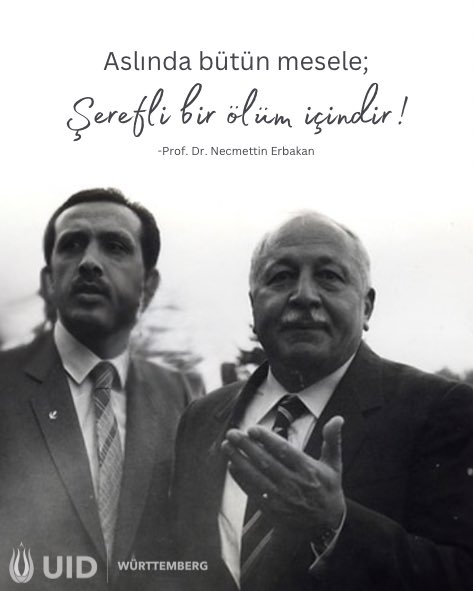 UidWurttemberg's tweet image. Liderlik, sadece yaşarken değil, bıraktığın mirasla da ölçülür. Şerefi, onuru ve davası uğruna mücadele edenlerin izinden gitmek bir şereftir.

Ruhun şad, mekanın cennet olsun.. 🥀

#NecmettinErbakan #UID #UIDWürttemberg