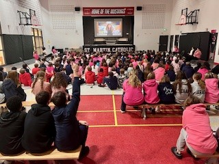 Celebrating Pink Shirt Day and Virtual Presentation—The Saidat Show yesterday; the Pink Sea was in full glory. We had heroes of Kindness while listening to tales of Black heroes throughout history, including Harriet Tubman and Carter G. Woodson. <a href="/niagaracatholic/">Niagara Catholic DSB</a> <a href="/saidat2motivate/">The Saidat Show</a>