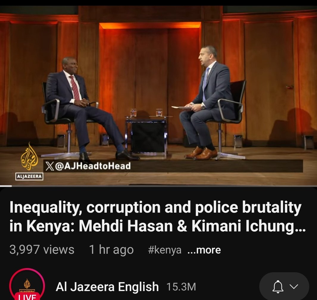Kimani Ichungwa is being cooked live in Al-Jazeera ,not mehdi mentioning 281 promises made in 2022 and almost none has been implemented.