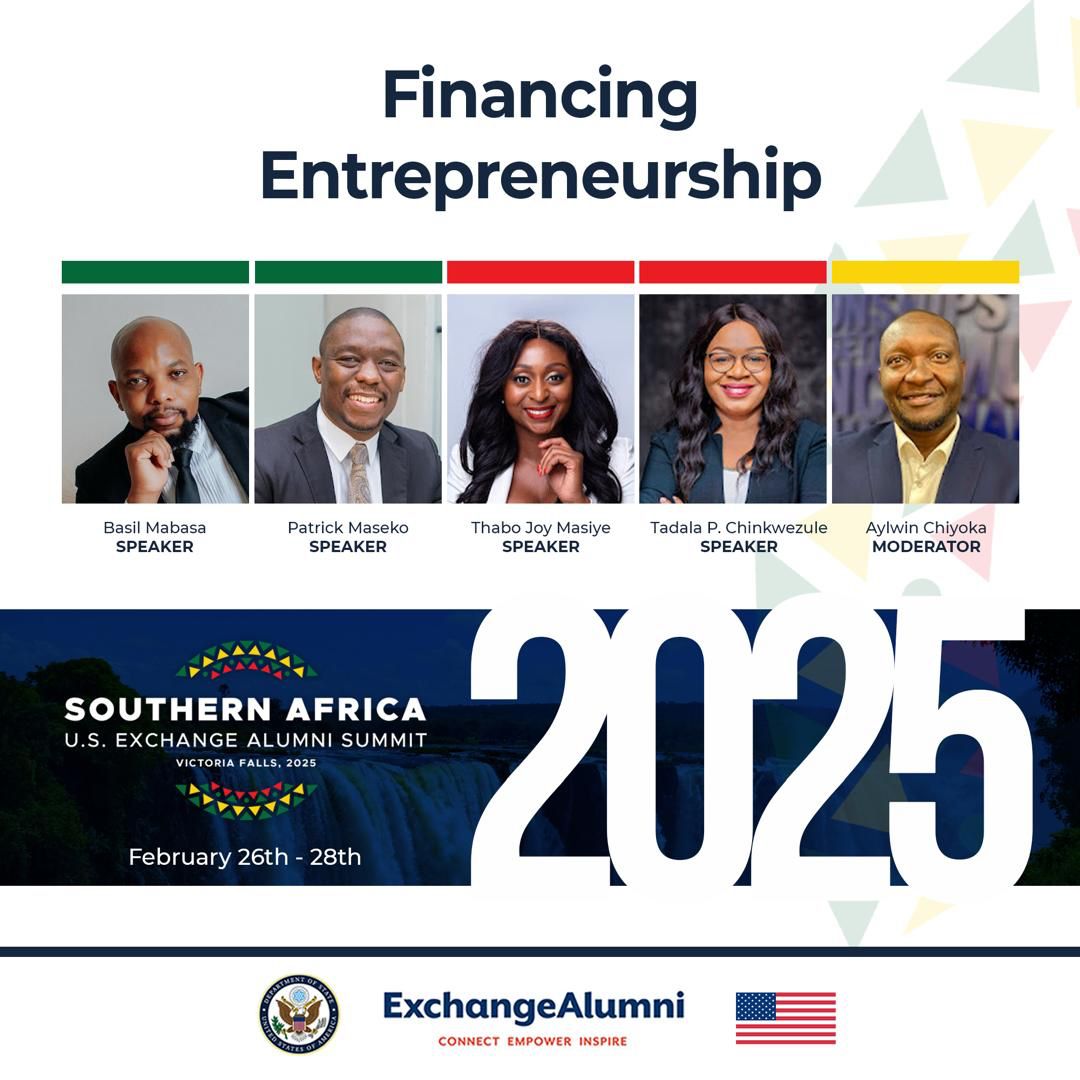 Humbled to be selected for the Southern Africa US Exchange Alumni Summit taking place at Victoria Falls in Zimbabwe championed by Exchange Alumni Association Zimbabwe. Mostly I am grateful for the opportunity of being a speaker on Financing Entrepreneurship.