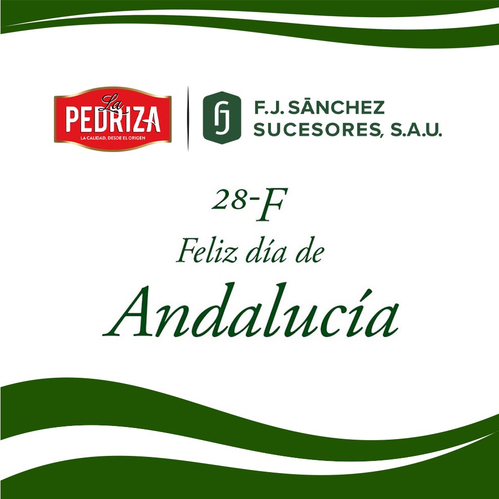 Desde #AceitesLaPedriza queremos felicitar a todos los andaluces en su día.
Feliz #DíaDeAndalucía‼️
Agradeciendo su fidelidad con nuestros productos👍
Con la promesa de seguir trabajando para llevar los excelentes productos de nuestra tierra a todos los rincones del mundo.