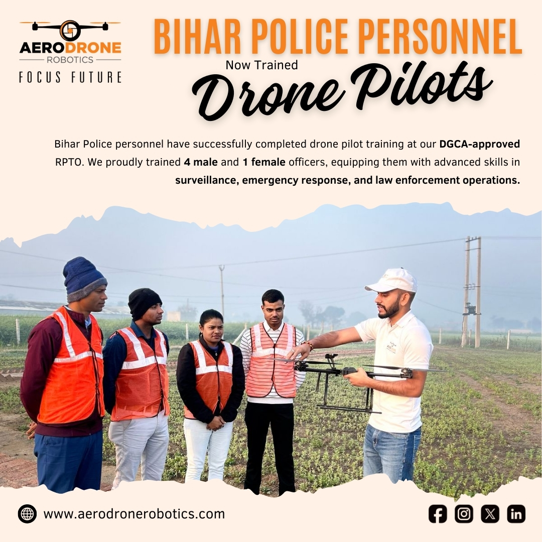 AerodroneR's tweet image. Bihar Police Drone Training at Aerodrone Robotics! 👮‍♂️✨
Empowering law enforcement with next-gen UAV technology!
🔗 Learn more: aerodronerobotics.com
#BiharPolice #DroneTraining #AeroDroneRobotics #RPTO #LawEnforcement #DronePilot #SecurityTech #Surveillance #UAVTechnology