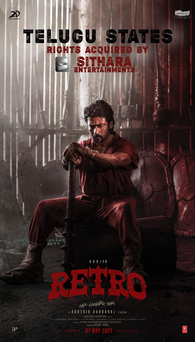 AndhraBoxOffice's tweet photo. #Retro Andhra Pradesh and Telangana States Rights Acquired by Sithara.

Theatricals Value - ₹9Cr Apx.

#RetroFromMay1 https://t.co/ckeSnA03h1