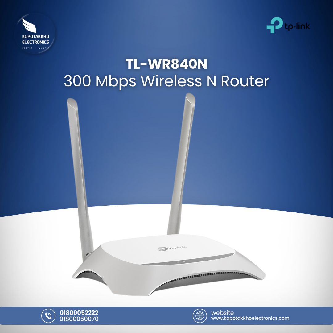 KopotakkhoK's tweet image. 🚀 TP-Link TL-WR840N 300Mbps Wireless N Router – সেরা পারফরম্যান্স, স্মার্ট কানেকশন! 

📞 হোয়াটসঅ্যাপ: 01800052222, 01800050070
🌐 অর্ডার করুন: kopotakkhoelectronics.com
🔖 #TPLINK #TLWR840N #300Mbps #WirelessRouter #BestNetworkingDevice #KopotakkhoElectronics #FastInternet