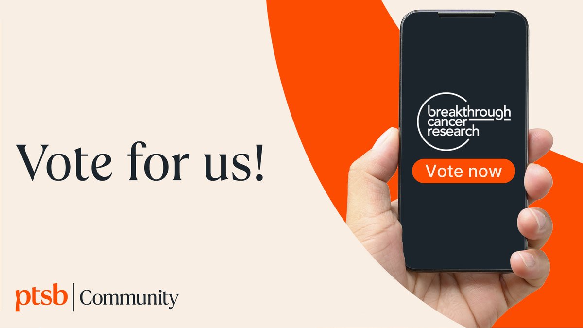 We’re delighted to have been shortlisted as one of @ptsbireland Community partners for 2025. 

We’re so excited for this opportunity  but we need your vote to be selected! 

Click here to vote for us:  bit.ly/3CYRDl0 #PTSBCommunity #BreakthroughCancerResearch