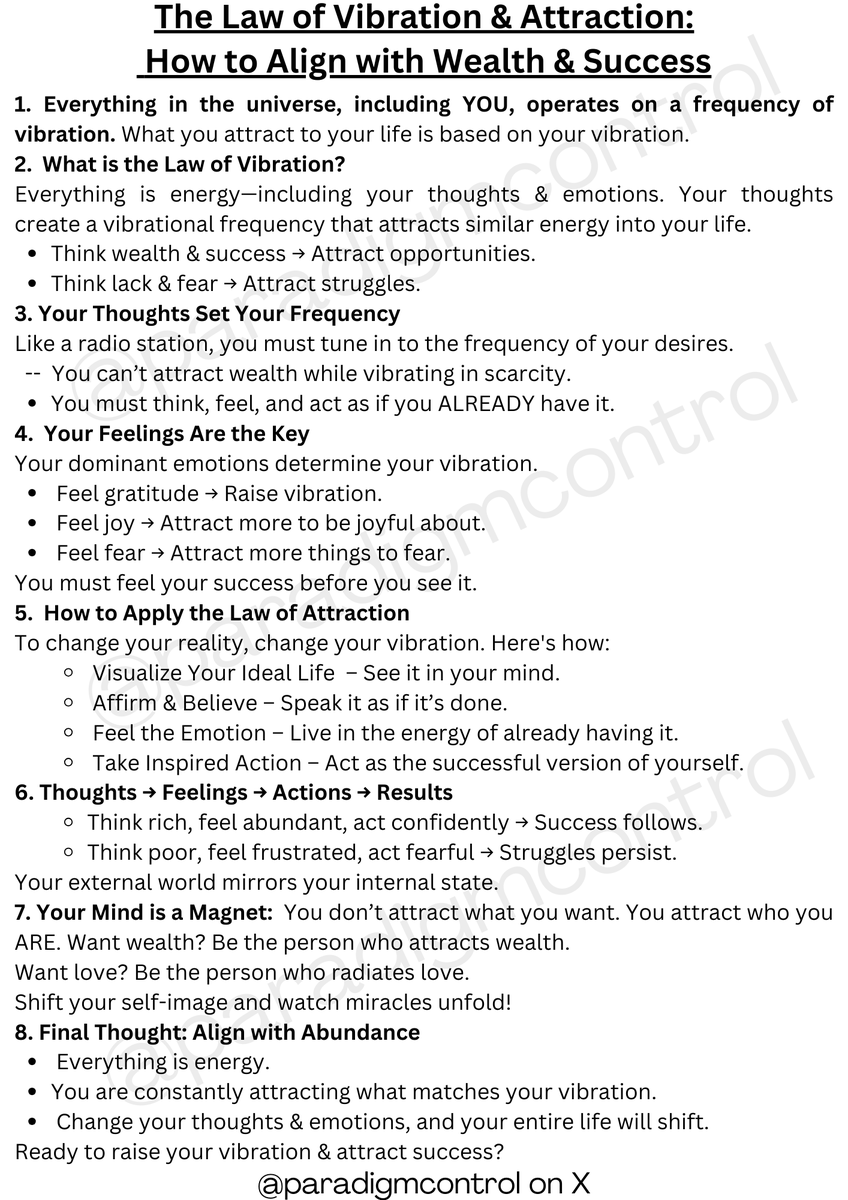 paradigmcontrol's tweet image. The Law of Vibration &amp;amp; Attraction:
How to Align with Wealth &amp;amp; Success
#lawofvibration #success #wealth #paradigmcontrol