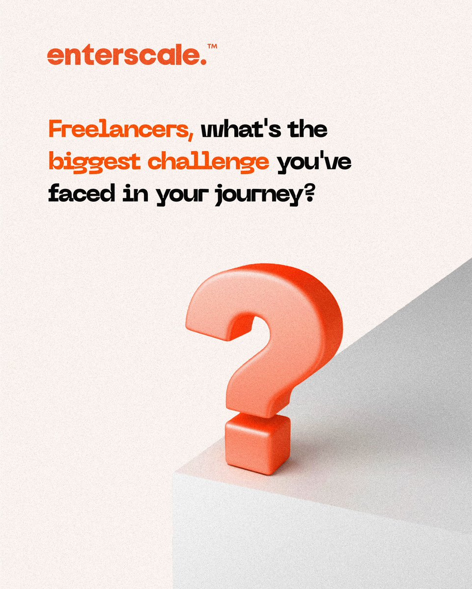 Freelances what’s the biggest challenge you’ve faced in your journey? 

Share with us in the comments below 👇 

#enterscale #freelancing #relatable
