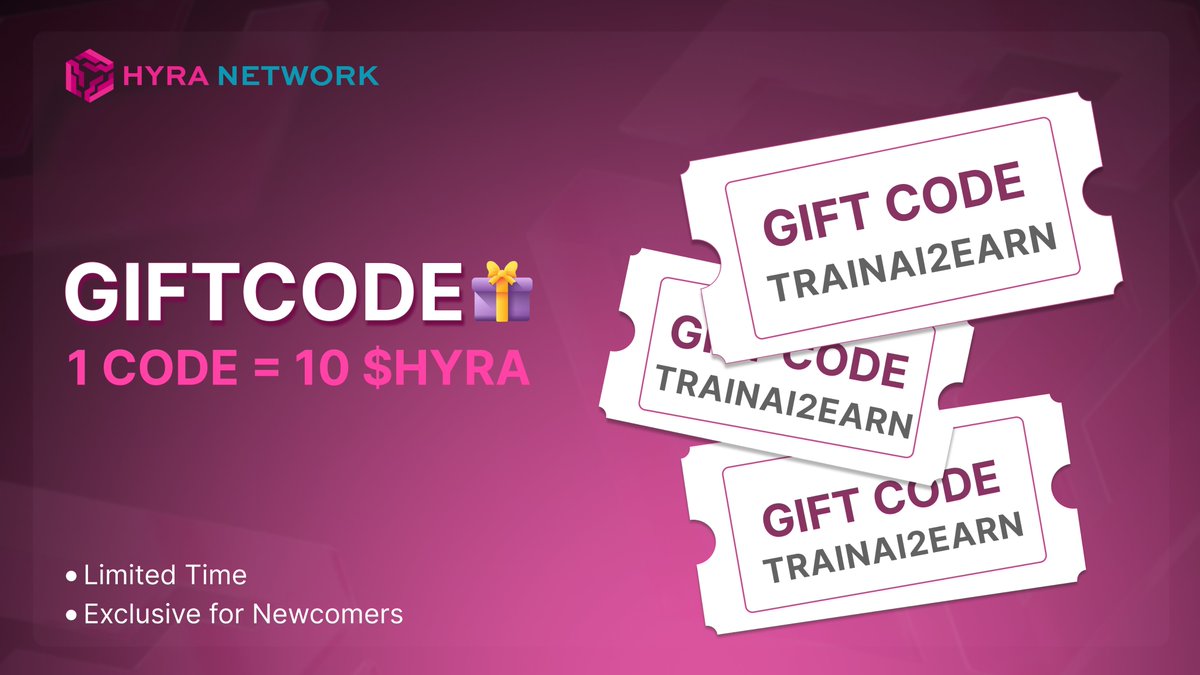 hyranetwork's tweet image. 🎉HYRA Network: Starter Gift-Code Extravaganza is Landed! 🎉

Ready to kick off your adventure, Hyra newbies? Use the magical code and snag 10 $HYRA 👉TRAINAI2EARN

🔥Limited Time: Feb 27th - Mar 5th, 2025

How to grab your $HYRA
Step 1: Download app
🍎 iOS:…