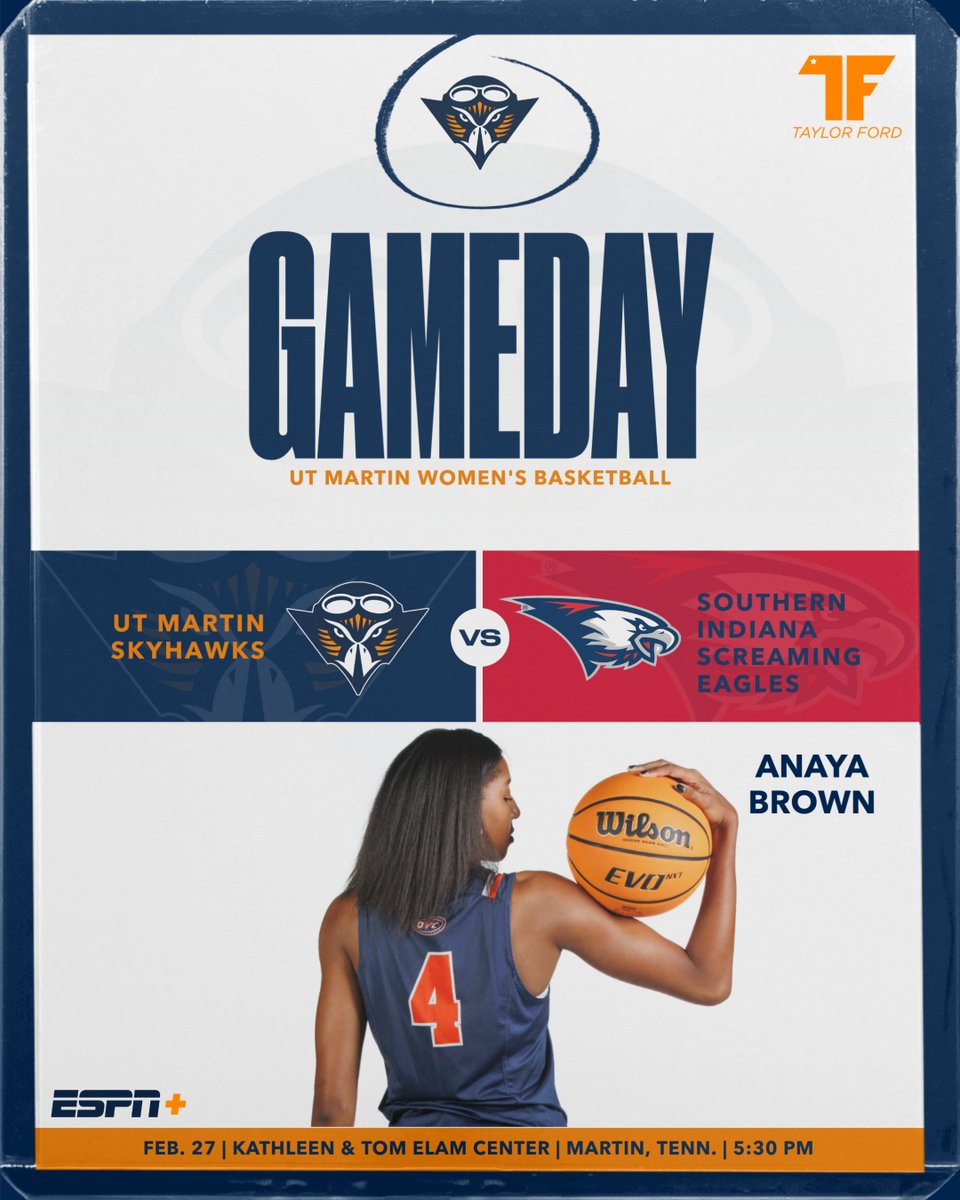 . (@ethan_reclaim) on Twitter photo It's GAMEDAY!
The <a href="/UTMartinWBB/">UT Martin Womenโs Basketball</a> team begins its final two games of the season tonight at the Elam Center against Southern Indiana at 5:30 p.m.!
๐๏ธ: tinyurl.com/2s3etyfr
๐บ: tinyurl.com/ebn36wwv
๐ป: tinyurl.com/burv93tm
๐: tinyurl.com/3f842ct5
#MartinMade It's GAMEDAY!
The <a href="/UTMartinWBB/">UT Martin Womenโs Basketball</a> team begins its final two games of the season tonight at the Elam Center against Southern Indiana at 5:30 p.m.!
๐๏ธ: tinyurl.com/2s3etyfr
๐บ: tinyurl.com/ebn36wwv
๐ป: tinyurl.com/burv93tm
๐: tinyurl.com/3f842ct5
#MartinMade