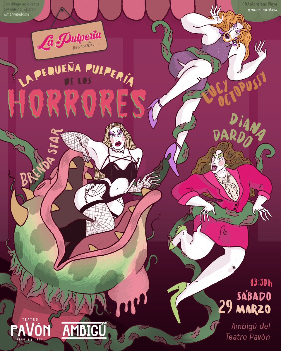 lusipusi (@lucyoctopvssy) on Twitter photo hola amigas de xxxx, volvemos con…
🪴LA PEQUEÑA PULPERÍA DE LOS HORRORES 🪴
me mudo al teatro y lo hago acompañada de dos pedazo de artistas: <a href="/DianaDardo_/">Diana Dardo🏹🌙</a> y <a href="/labrenda_star/">Brenda Star 🐈</a>
📆 sábado 29 de marzo
🕢 de 13:30 a 16:30
📍 sala ambigú de <a href="/ElPavonTeatro/">Gran Teatro Pavón</a> (calle de embajadores, 9) hola amigas de xxxx, volvemos con…
🪴LA PEQUEÑA PULPERÍA DE LOS HORRORES 🪴
me mudo al teatro y lo hago acompañada de dos pedazo de artistas: <a href="/DianaDardo_/">Diana Dardo🏹🌙</a> y <a href="/labrenda_star/">Brenda Star 🐈</a>
📆 sábado 29 de marzo
🕢 de 13:30 a 16:30
📍 sala ambigú de <a href="/ElPavonTeatro/">Gran Teatro Pavón</a> (calle de embajadores, 9)
