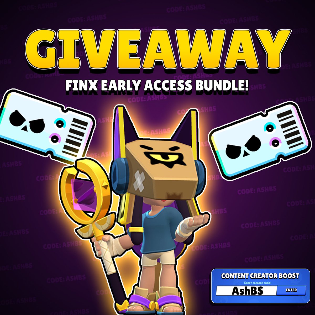 AshClashYT's tweet photo. 🚨 GIVEAWAY! Finx Early Access! 

Giving away 2x Finx Early Access Bundles! (in the form of Google Play/Apple gift code or PayPal)

To Enter: 

♥️ Like this post and follow @AshClashYT 
♥️ Use code AshBS in shop and Supercell Store! https://t.co/g73vFZKr0P (Make sure to also claim your FREE 10 Gems from Supercell Store online!)

That’s it! Winners will be announced in 3 days! Good luck! 🤞

 #brawlstars #finxgiveaway