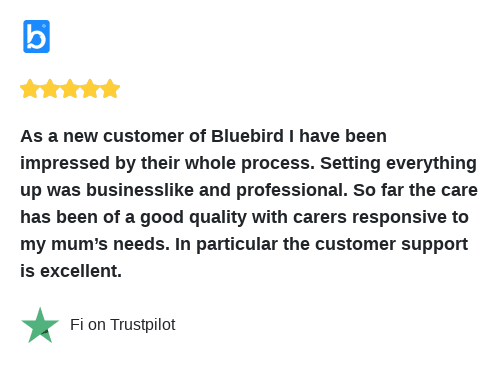 BluebirdCareWin's tweet image. We just received a great review on Trustpilot. Thank you Fi! trustpilot.com/review/bluebir…